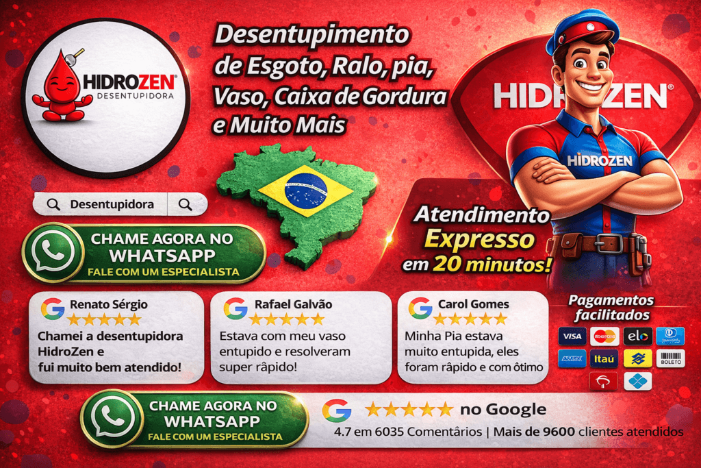 Desentupidora HidroZen 24 horas