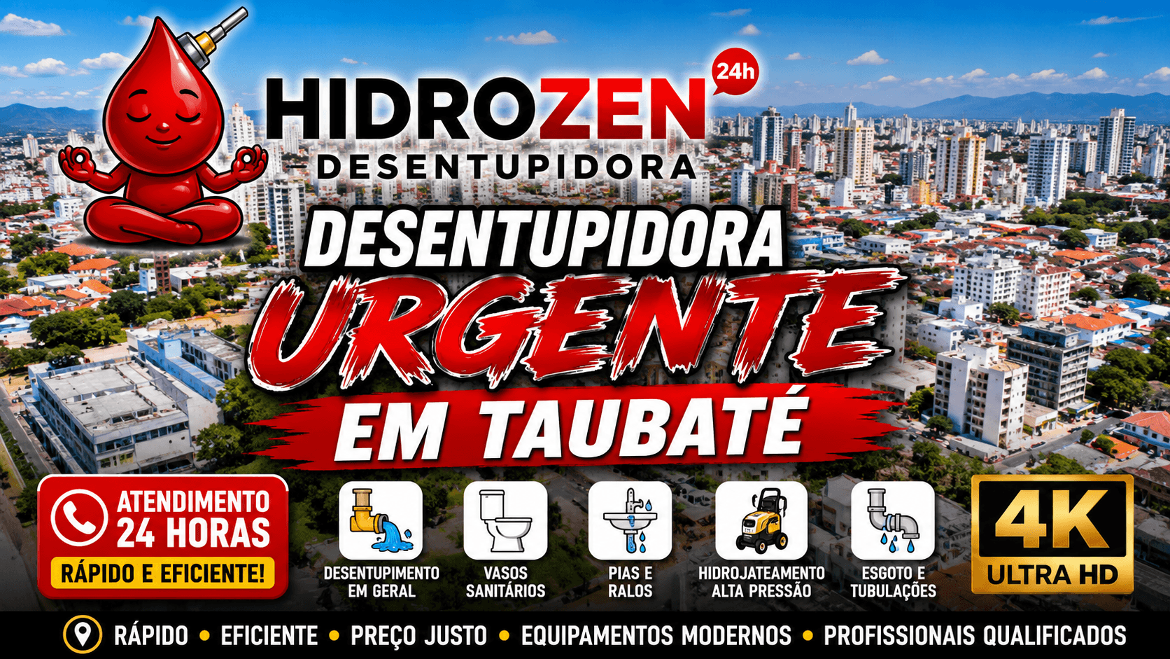 desentupidora urgente em Taubaté