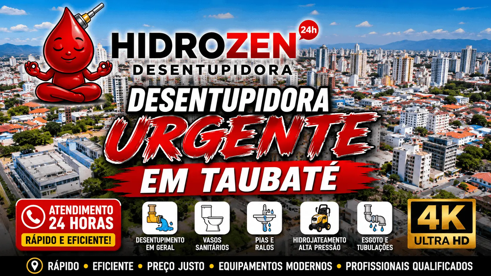 desentupidora urgente em Taubaté