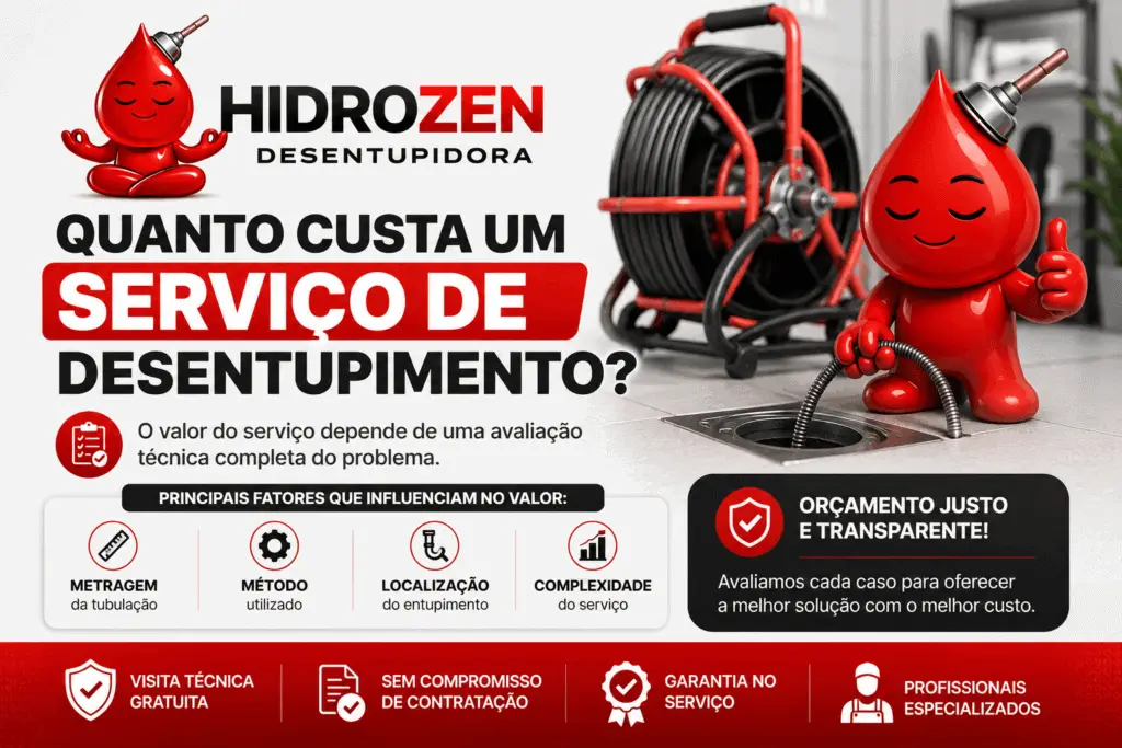 quanto custa um serviço de desentupimento