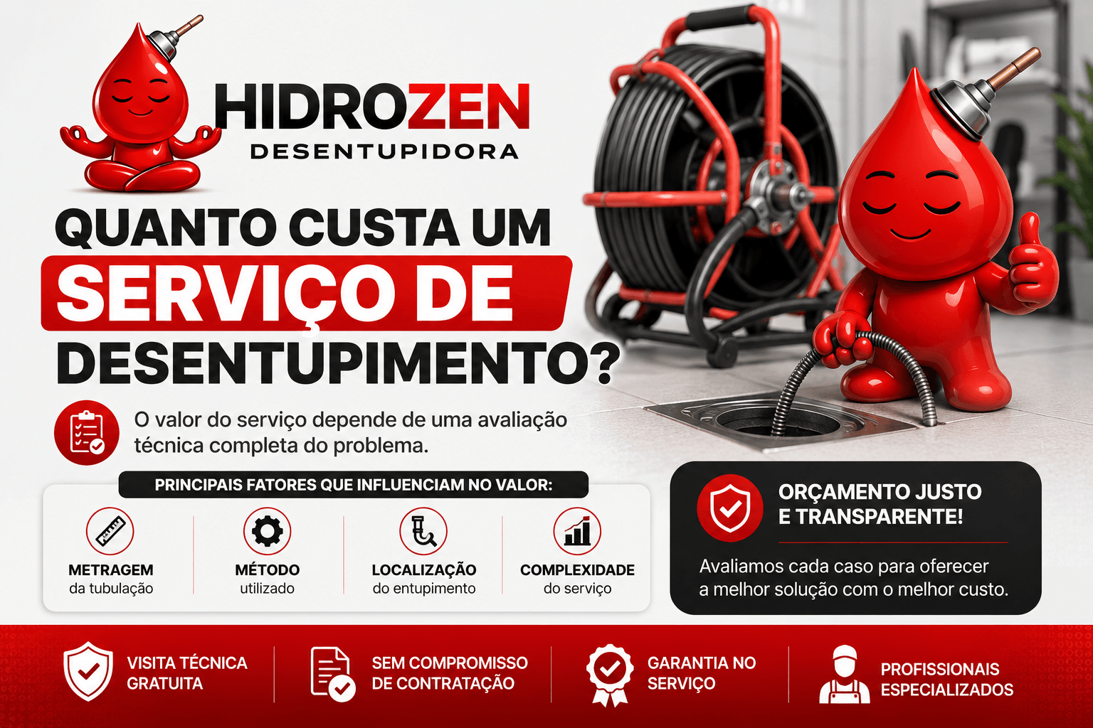 quanto custa um serviço de desentupimento