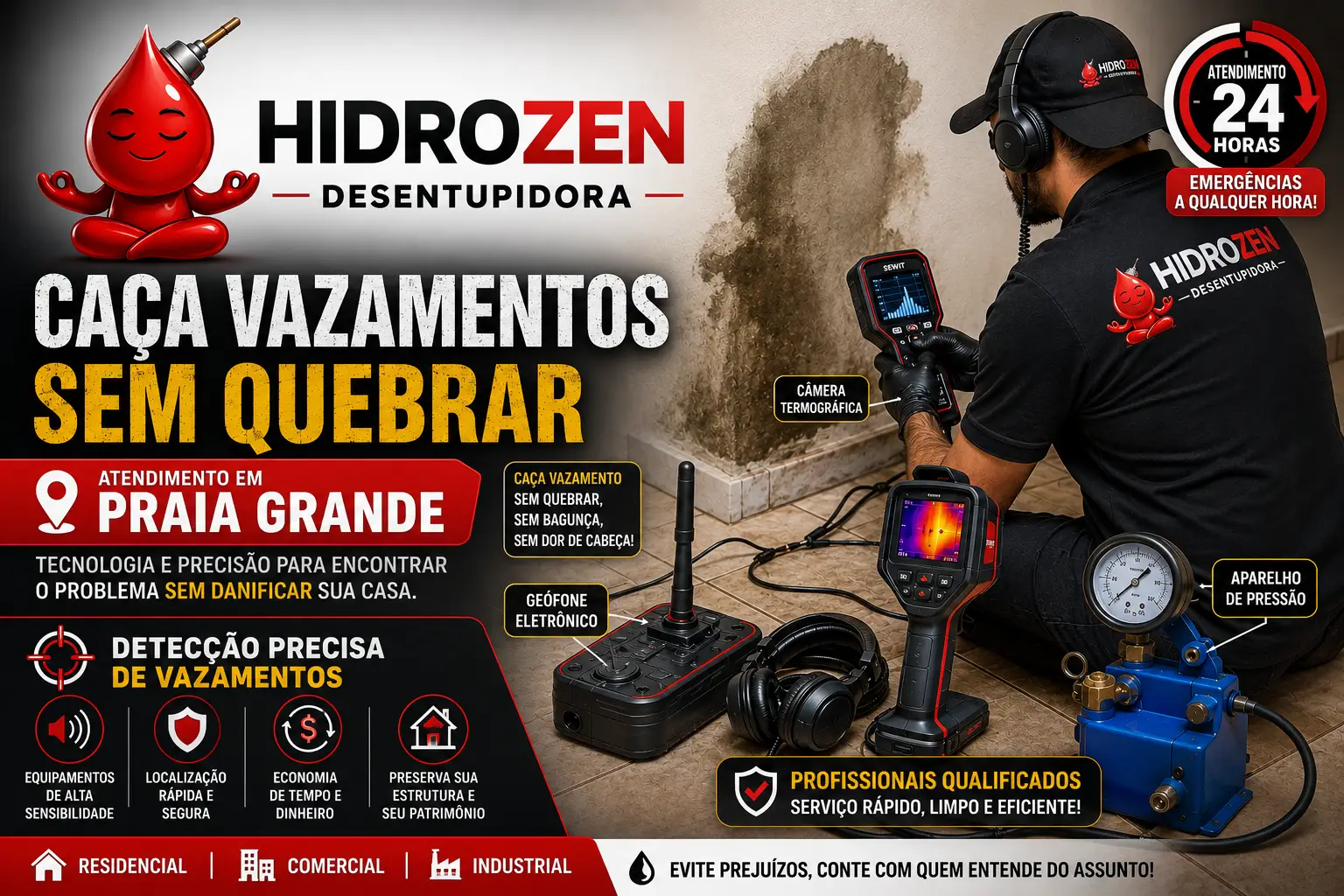 Caça Vazamentos em Praia Grande