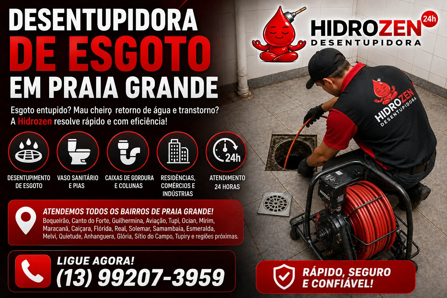Desentupidora de Esgoto em Praia Grande
